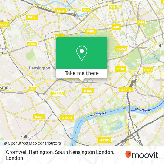 Cromwell Harrington, South Kensington London map