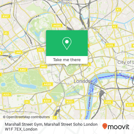 Marshall Street Gym, Marshall Street Soho London W1F 7EX map