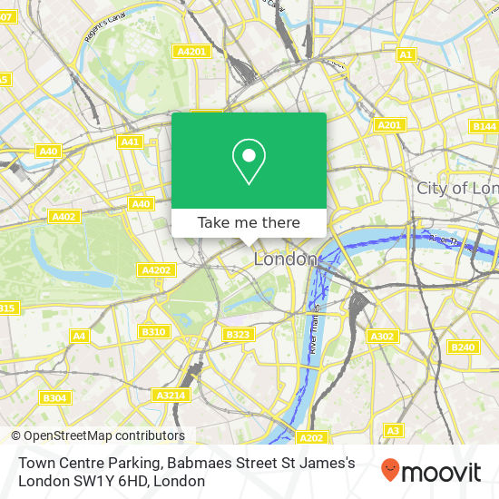 Town Centre Parking, Babmaes Street St James's London SW1Y 6HD map