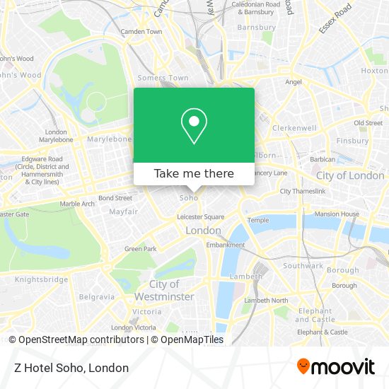 Z Hotel Soho map