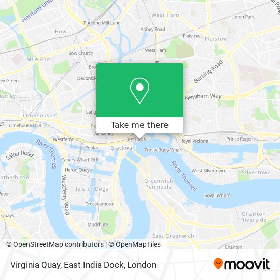 Virginia Quay, East India Dock map