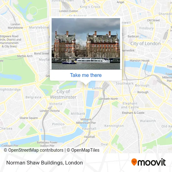 Norman Shaw Buildings map