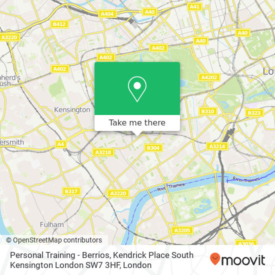 Personal Training - Berrios, Kendrick Place South Kensington London SW7 3HF map