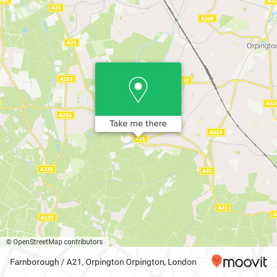 Farnborough / A21, Orpington Orpington map