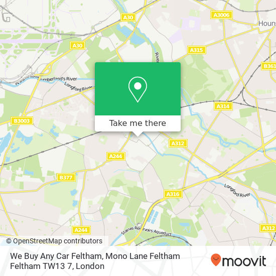 We Buy Any Car Feltham, Mono Lane Feltham Feltham TW13 7 map