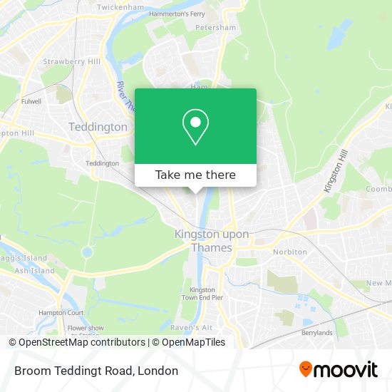 Broom Teddingt Road map