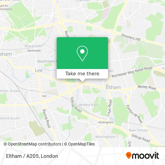 Eltham / A205 map