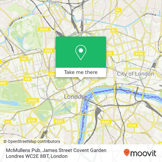 McMullens Pub, James Street Covent Garden Londres WC2E 8BT map