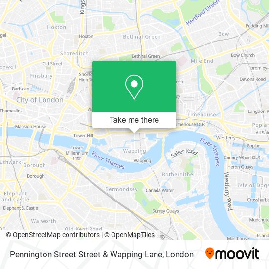 Pennington Street Street & Wapping Lane map