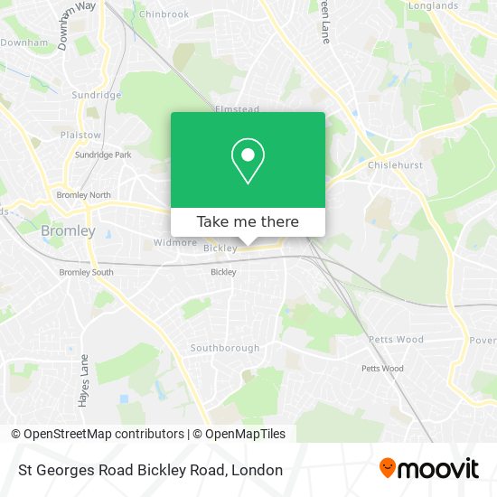 St Georges Road Bickley Road map