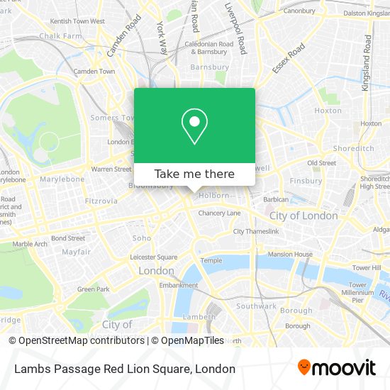 Lambs Passage Red Lion Square map