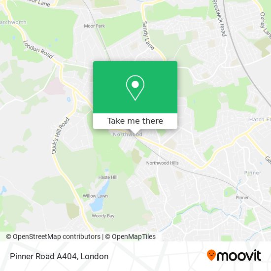 Pinner Road A404 map