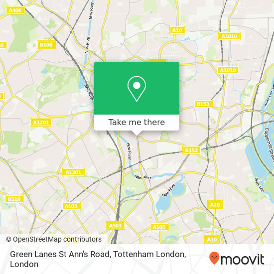 Green Lanes St Ann's Road, Tottenham London map