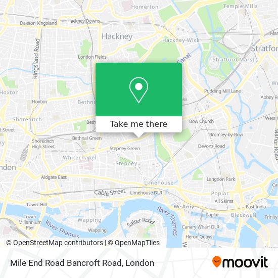 Mile End Road Bancroft Road map