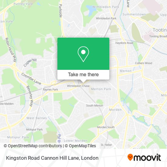 Kingston Road Cannon Hill Lane map