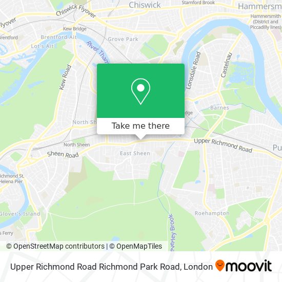 Upper Richmond Road Richmond Park Road map