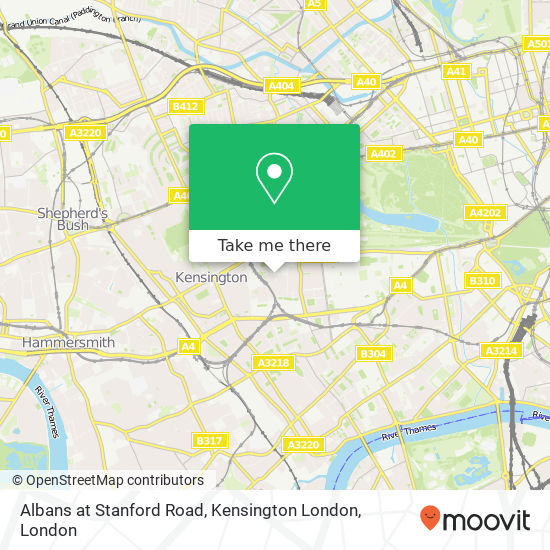 Albans at Stanford Road, Kensington London map