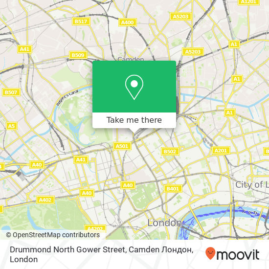 Drummond North Gower Street, Camden Лондон map