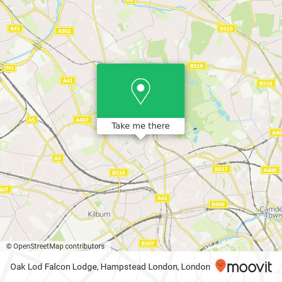 Oak Lod Falcon Lodge, Hampstead London map