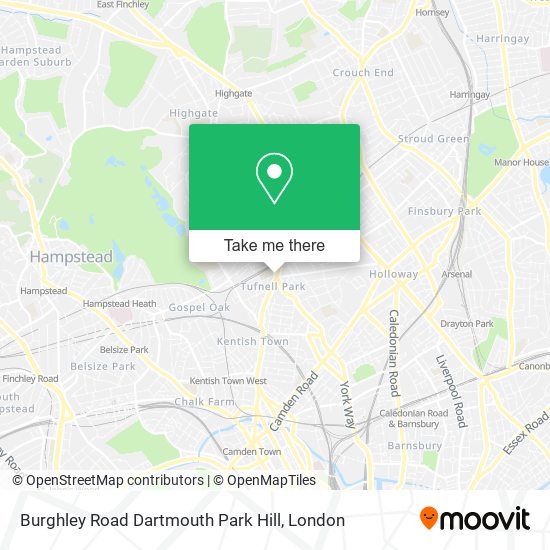 Burghley Road Dartmouth Park Hill map