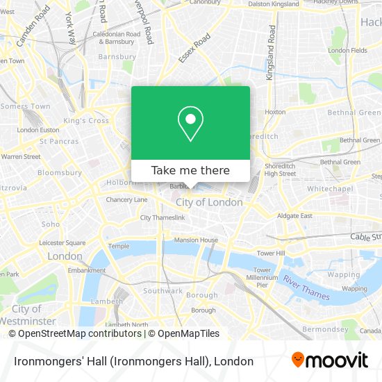 Ironmongers' Hall map