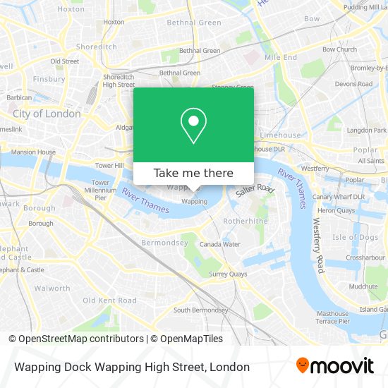 Wapping Dock Wapping High Street map