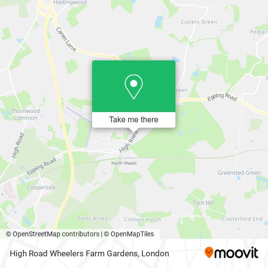 High Road Wheelers Farm Gardens map