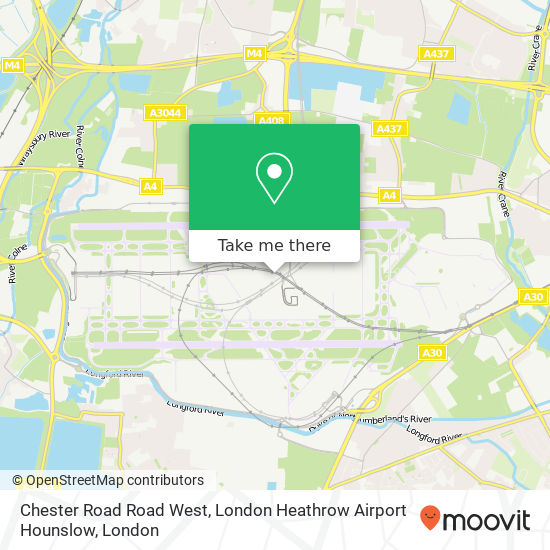 Chester Road Road West, London Heathrow Airport Hounslow map