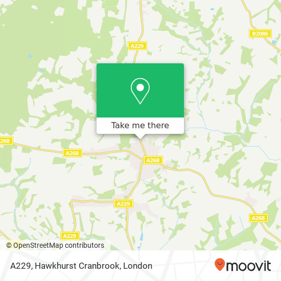 A229, Hawkhurst Cranbrook map