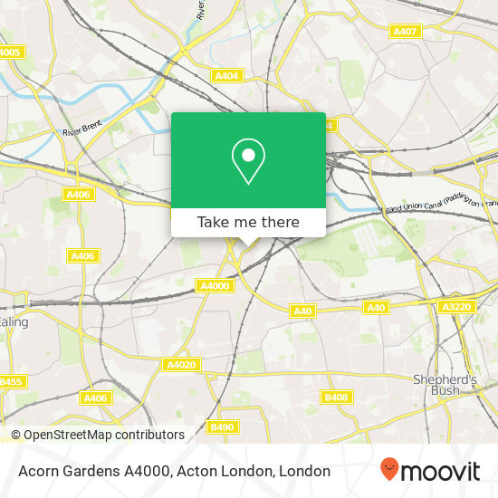 Acorn Gardens A4000, Acton London map