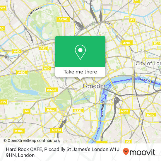 Hard Rock CAFE, Piccadilly St James's London W1J 9HN map