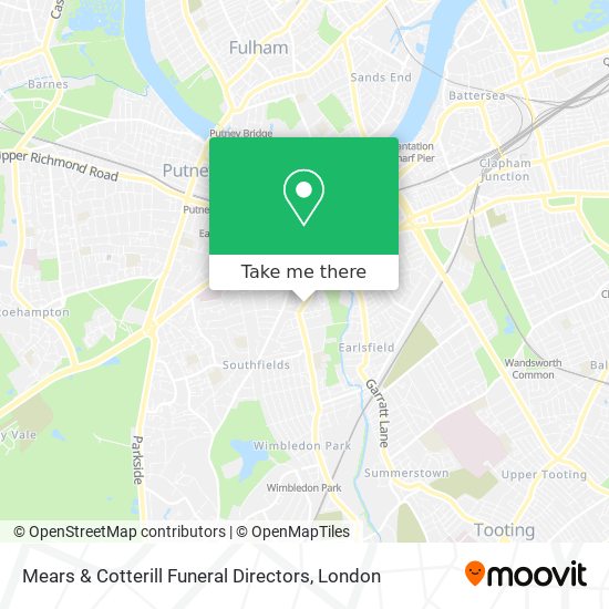 Mears & Cotterill Funeral Directors map