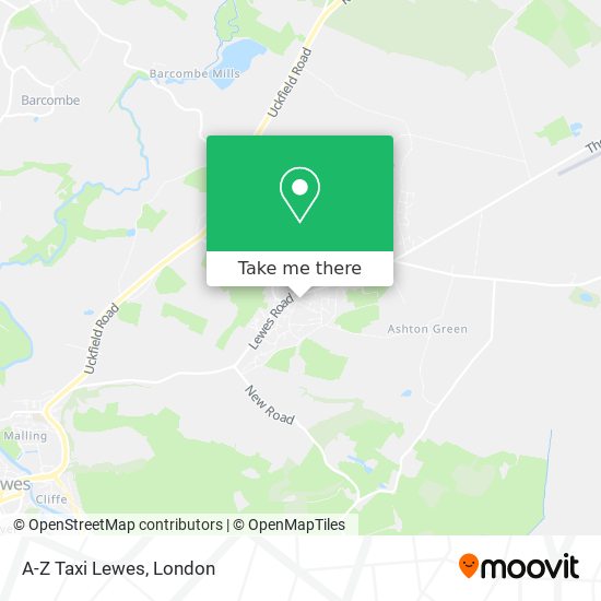 A-Z Taxi Lewes map