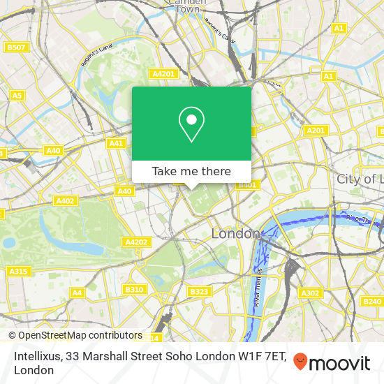 Intellixus, 33 Marshall Street Soho London W1F 7ET map