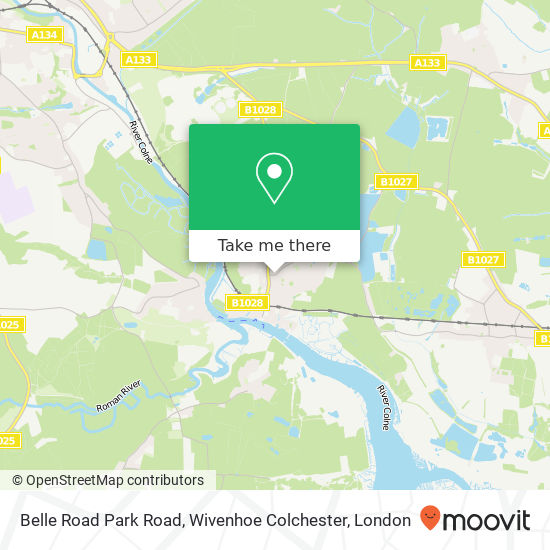 Belle Road Park Road, Wivenhoe Colchester map