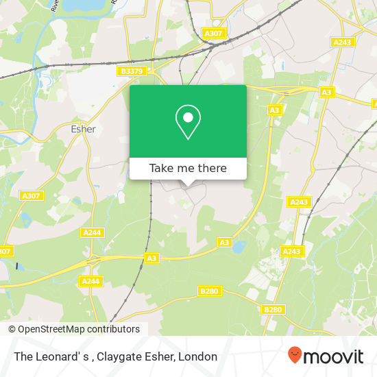 The Leonard' s , Claygate Esher map