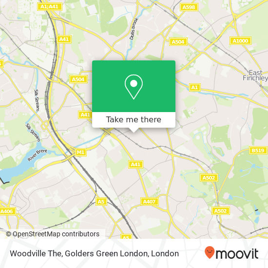 Woodville The, Golders Green London map