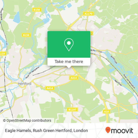 Eagle Hamels, Rush Green Hertford map