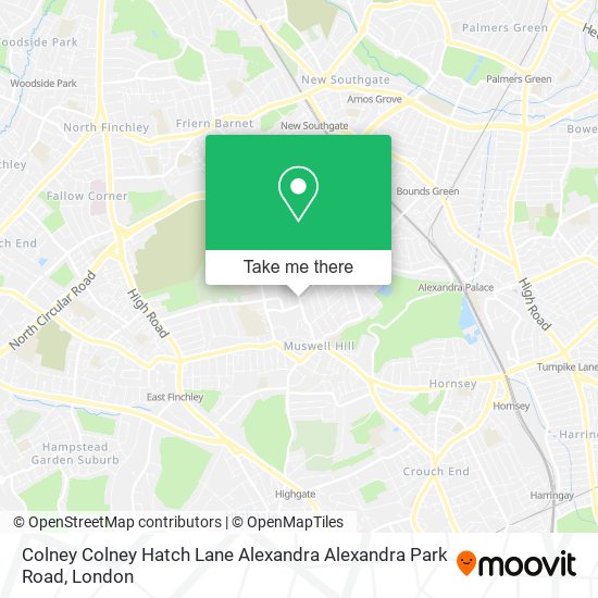 Colney Colney Hatch Lane Alexandra Alexandra Park Road map