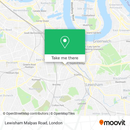 Lewisham Malpas Road map