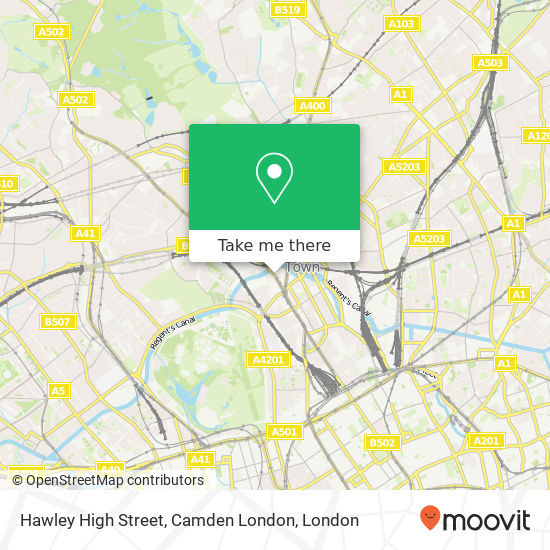 Hawley High Street, Camden London map