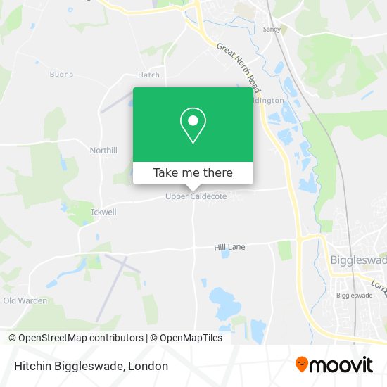 Hitchin Biggleswade map