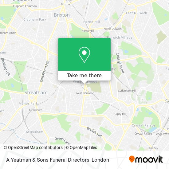A Yeatman & Sons Funeral Directors map