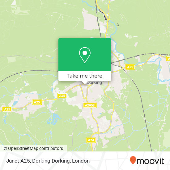 Junct A25, Dorking Dorking map
