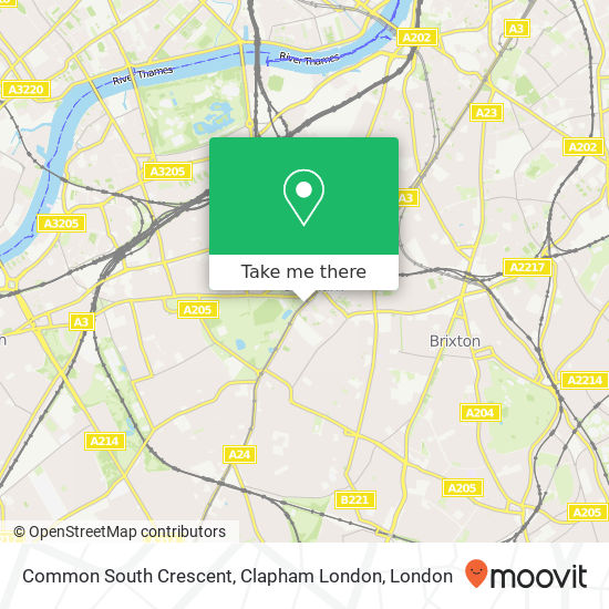 Common South Crescent, Clapham London map