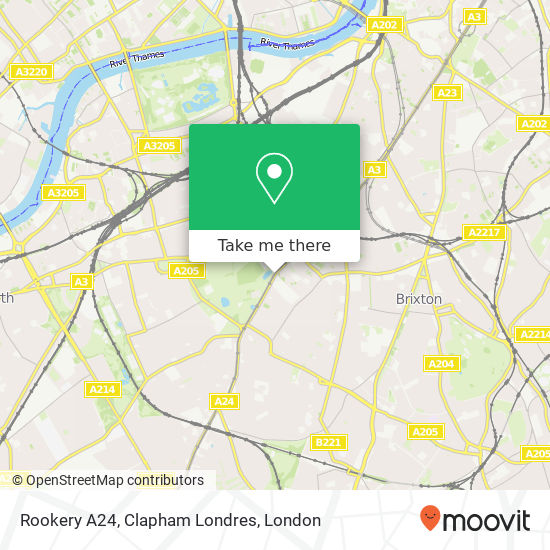 Rookery A24, Clapham Londres map