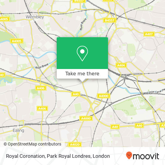 Royal Coronation, Park Royal Londres map