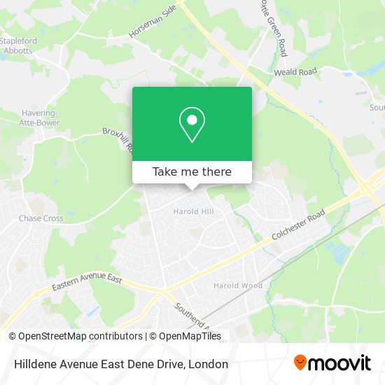 Hilldene Avenue East Dene Drive map