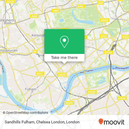 Sandhills Fulham, Chelsea London map