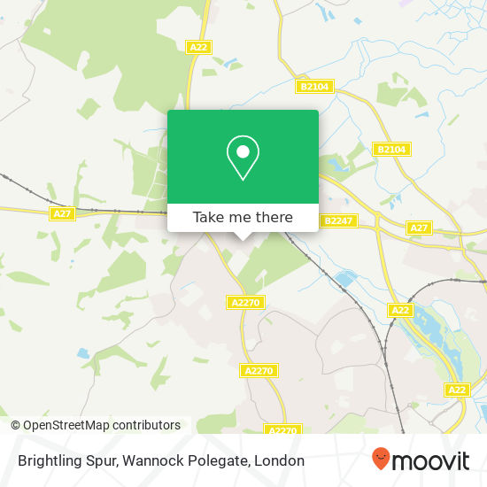 Brightling Spur, Wannock Polegate map